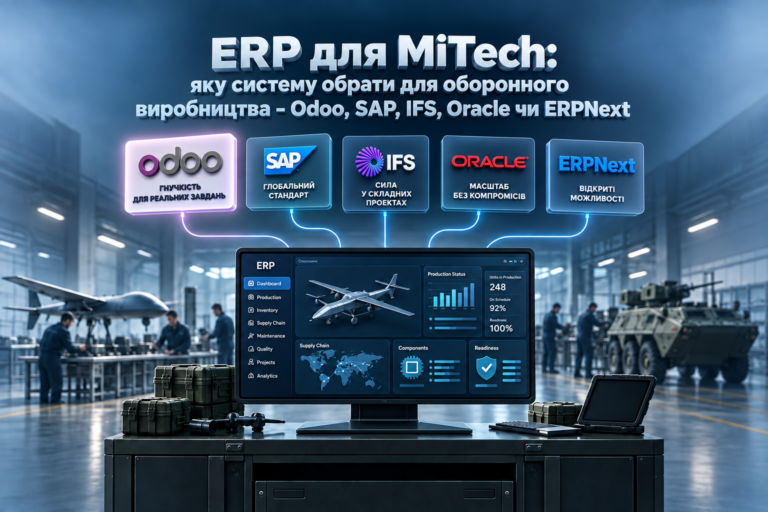 ERP для MilTech: яку систему обрати для оборонного виробництва - Odoo, SAP, IFS Oracle чи ERPNext
